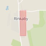 Karta som med röd fyrkant ramar in Rinkaby, Perssons, Kristianstad, Skåne län