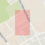 Karta som med röd fyrkant ramar in Torpgatan, Helsingborg, Skåne län