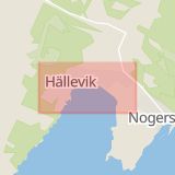 Karta som med röd fyrkant ramar in Hällevik, Björkenabben, Sölvesborg, Blekinge län