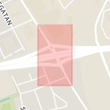 Karta som med röd fyrkant ramar in Trafikplats Vilan, Kristianstad, Skåne län