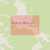 Karta som med röd fyrkant ramar in Norra Rörum, Höör, Skåne län
