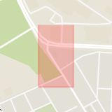 Karta som med röd fyrkant ramar in Miatorp, Planteringen, Brunnbäcksgatan, Helsingborg, Skåne län