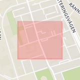 Karta som med röd fyrkant ramar in Västra Fridhemsgatan, Helsingborg, Skåne län