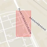Karta som med röd fyrkant ramar in Planteringen, Planteringsvägen, Wienergatan, Helsingborg, Skåne län