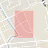 Karta som med röd fyrkant ramar in Vasagatan, Kristianstad, Skåne län