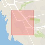 Karta som med röd fyrkant ramar in Rännarbanan, Helsingborg, Skåne län