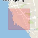 Karta som med röd fyrkant ramar in Planteringen, Helsingborg, Skåne län