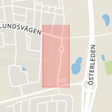 Karta som med röd fyrkant ramar in Ramlösa, Hortensiagatan, Helsingborg, Skåne län