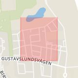 Karta som med röd fyrkant ramar in Mårtenstorpsgatan, Helsingborg, Skåne län