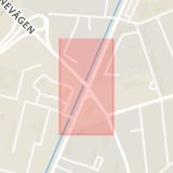 Karta som med röd fyrkant ramar in Kanalgatan, Snapphanevägen, Kristianstad, Skåne län