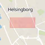 Karta som med röd fyrkant ramar in Gasverksgatan, Helsingborg, Skåne län