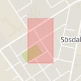 Karta som med röd fyrkant ramar in Tjörnarp, Sösdala, Höör, Skåne län