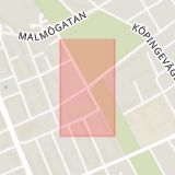 Karta som med röd fyrkant ramar in Viskgatan, Örebrogatan, Helsingborg, Skåne län