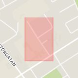 Karta som med röd fyrkant ramar in Sösdala, Slottsgatan, Hässleholm, Skåne län