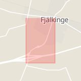 Karta som med röd fyrkant ramar in Fjälkinge, Kumlevägen, Kristianstad, Skåne län