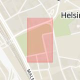 Karta som med röd fyrkant ramar in Stadsbiblioteket, Helsingborg, Skåne län