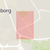 Karta som med röd fyrkant ramar in Eneborg, Viskgatan, Helsingborg, Skåne län