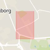 Karta som med röd fyrkant ramar in Viskgatan, Helsingborg, Skåne län