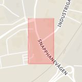 Karta som med röd fyrkant ramar in Snapphanevägen, Industrigatan, Kristianstad, Skåne län