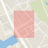 Karta som med röd fyrkant ramar in Stortorget, Helsingborg, Skåne län