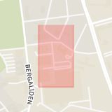 Karta som med röd fyrkant ramar in Charlotte Yhlens Gata, Helsingborg, Skåne län