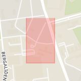 Karta som med röd fyrkant ramar in Södra Vallgatan, Helsingborg, Skåne län
