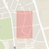 Karta som med röd fyrkant ramar in Östra Vallgatan, Helsingborg, Skåne län