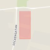 Karta som med röd fyrkant ramar in Kristinehamnsgatan, Helsingborg, Skåne län