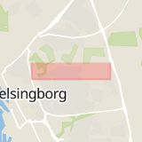 Karta som med röd fyrkant ramar in Filbornavägen, Österleden, Helsingborg, Skåne län
