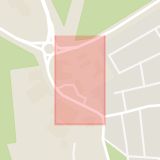 Karta som med röd fyrkant ramar in Verkstadsgatan, Sölvesborg, Blekinge län