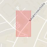 Karta som med röd fyrkant ramar in Gamlegården, Bataljonsvägen, Kristianstad, Skåne län