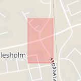 Karta som med röd fyrkant ramar in Billesholm, Bjuv, Skåne län