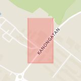Karta som med röd fyrkant ramar in Kanongatan, Marknadsvägen, Ödåkra, Helsingborg, Skåne län