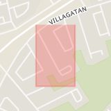 Karta som med röd fyrkant ramar in Tulpangatan, Bjuv, Skåne län