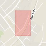 Karta som med röd fyrkant ramar in Solgatan, Bjuv, Skåne län