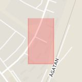Karta som med röd fyrkant ramar in Höstgatan, Bjuv, Skåne län