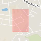 Karta som med röd fyrkant ramar in Ödåkra, Kometgatan, Helsingborg, Skåne län