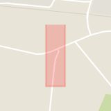 Karta som med röd fyrkant ramar in Stackarpsvägen, Klippan, Skåne län