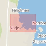 Karta som med röd fyrkant ramar in Sölvesborgs Kommun, Norje, Sölvesborg, Blekinge län