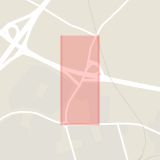 Karta som med röd fyrkant ramar in Grytevadsvägen, Åstorp, Skåne län