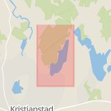Karta som med röd fyrkant ramar in Arkelstorpsvägen, Bäckaskog, Kristianstad, Skåne län