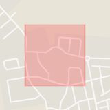 Karta som med röd fyrkant ramar in Ödåkra, Stengärdesgatan, Helsingborg, Skåne län