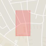 Karta som med röd fyrkant ramar in Bokalyckan, Kaptensgatan, Hässleholm, Skåne län