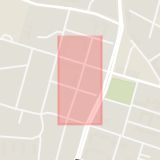 Karta som med röd fyrkant ramar in Bergsgatan, Hässleholm, Skåne län