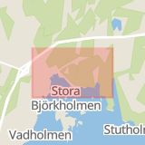 Karta som med röd fyrkant ramar in Björkenäsvägen, Mörrum, Karlshamn, Blekinge län
