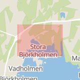 Karta som med röd fyrkant ramar in Mörrum, Björkenäsvägen, Karlshamn, Blekinge län
