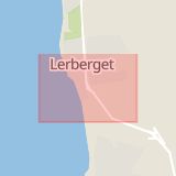 Karta som med röd fyrkant ramar in Lerberget, Höganäs, Skåne län