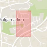 Karta som med röd fyrkant ramar in Galgamarken, Fogdevägen, Karlskrona, Blekinge län