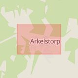 Karta som med röd fyrkant ramar in Arkelstorp, Kristianstad, Skåne län