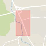 Karta som med röd fyrkant ramar in Nyemöllevägen, Sölvesborgsvägen, Karlshamn, Blekinge län